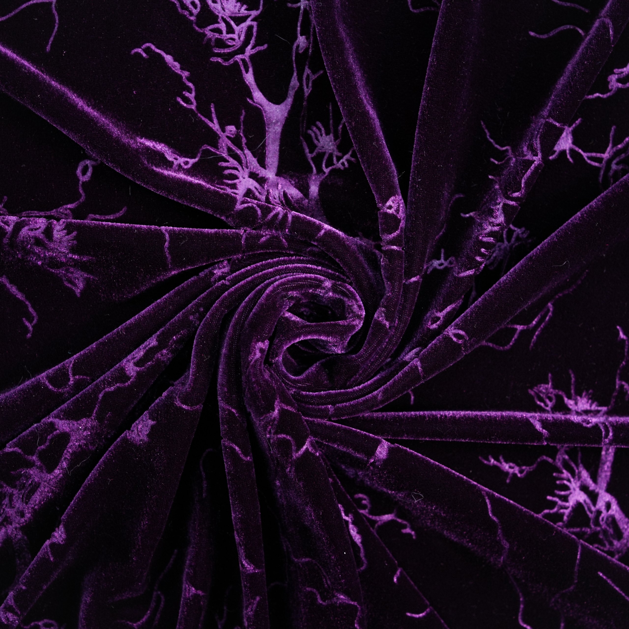 Silky velvet with plastisol print